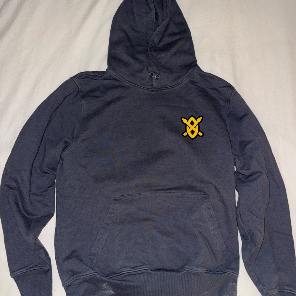 Daily Paper Dark Blue Hoodie with Yellow Emblem